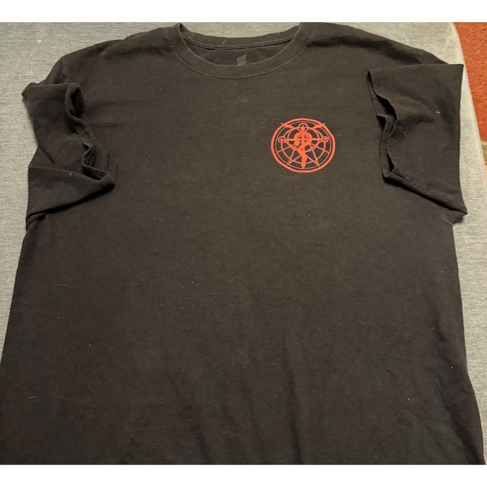 Fullmetal Alchemist Anime T-Shirt Mens Large Black Red Graphic Quote Tee L